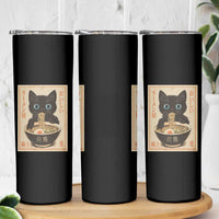 Vintage Kawaii Cat Ramen Graphic Skinny Tumbler Retro Japanese Anime Inspo - Wonder Print Shop