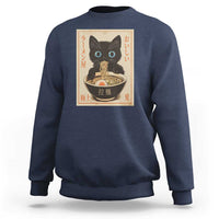 Vintage Kawaii Cat Ramen Graphic Sweatshirt Retro Japanese Anime Inspo - Wonder Print Shop