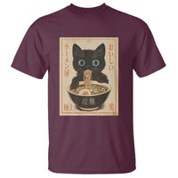 Vintage Kawaii Cat Ramen Graphic T Shirt Retro Japanese Anime Inspo - Wonder Print Shop