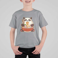 Kawaii Panda Eating Ramen Graphic T Shirt For Kid Otaku Japanese Noodle Cute Anime Lover - Wonder Print Shop