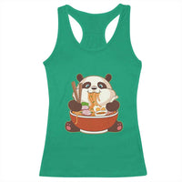 Kawaii Panda Eating Ramen Graphic Racerback Tank Top Otaku Japanese Noodle Cute Anime Lover - Wonder Print Shop
