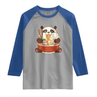Kawaii Panda Eating Ramen Graphic Raglan Shirt Otaku Japanese Noodle Cute Anime Lover - Wonder Print Shop