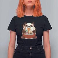 Kawaii Panda Eating Ramen Graphic T Shirt For Women Otaku Japanese Noodle Cute Anime Lover - Wonder Print Shop