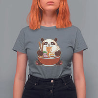 Kawaii Panda Eating Ramen Graphic T Shirt For Women Otaku Japanese Noodle Cute Anime Lover - Wonder Print Shop