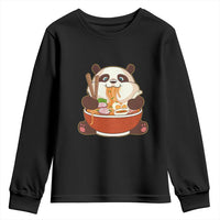 Kawaii Panda Eating Ramen Graphic Youth Sweatshirt Otaku Japanese Noodle Cute Anime Lover - Wonder Print Shop