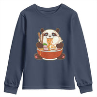 Kawaii Panda Eating Ramen Graphic Youth Sweatshirt Otaku Japanese Noodle Cute Anime Lover - Wonder Print Shop