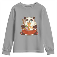 Kawaii Panda Eating Ramen Graphic Youth Sweatshirt Otaku Japanese Noodle Cute Anime Lover - Wonder Print Shop
