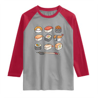 Kawaii Sushi Set Raglan Shirt Japanese Food Lover Anime Otaku Manga