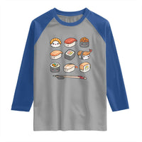Kawaii Sushi Set Raglan Shirt Japanese Food Lover Anime Otaku Manga