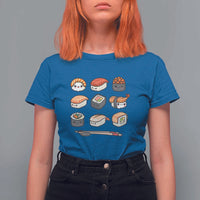 Kawaii Sushi Set T Shirt For Women Japanese Food Lover Anime Otaku Manga