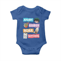 Anime Ramen Boba Sketching Baby Onesie Kawaii Otaku Anime Manga Japanese Pop Culture Cute Graphic