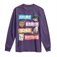 Anime Ramen Boba Sketching Long Sleeve Shirt Kawaii Otaku Anime Manga Japanese Pop Culture Cute Graphic