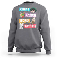 Anime Ramen Boba Sketching Sweatshirt Kawaii Otaku Anime Manga Japanese Pop Culture Cute Graphic - Wonder Print Shop