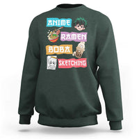 Anime Ramen Boba Sketching Sweatshirt Kawaii Otaku Anime Manga Japanese Pop Culture Cute Graphic - Wonder Print Shop