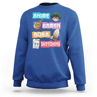 Anime Ramen Boba Sketching Sweatshirt Kawaii Otaku Anime Manga Japanese Pop Culture Cute Graphic - Wonder Print Shop