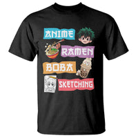 Anime Ramen Boba Sketching T Shirt Kawaii Otaku Anime Manga Japanese Pop Culture Cute Graphic - Wonder Print Shop