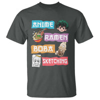 Anime Ramen Boba Sketching T Shirt Kawaii Otaku Anime Manga Japanese Pop Culture Cute Graphic - Wonder Print Shop