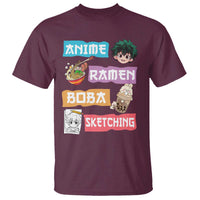 Anime Ramen Boba Sketching T Shirt Kawaii Otaku Anime Manga Japanese Pop Culture Cute Graphic - Wonder Print Shop