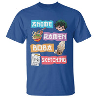 Anime Ramen Boba Sketching T Shirt Kawaii Otaku Anime Manga Japanese Pop Culture Cute Graphic - Wonder Print Shop