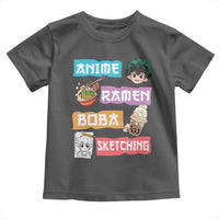 Anime Ramen Boba Sketching Toddler T Shirt Kawaii Otaku Anime Manga Japanese Pop Culture Cute Graphic