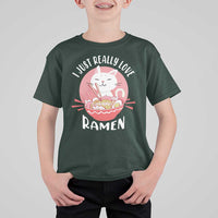 Funny Kawaii Cat Ramen Japanese T Shirt For Kid I Just Really Love Ramen Otaku Manga Cute Graphic - Wonder Print Shop