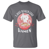 Funny Kawaii Cat Ramen Japanese T Shirt I Just Really Love Ramen Otaku Manga Cute Graphic - Wonder Print Shop