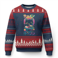 Retro Kawaii Ramen Cat Graphic Ugly Christmas Sweater Cute Anime Japanese Japan Inspo - Wonder Print Shop