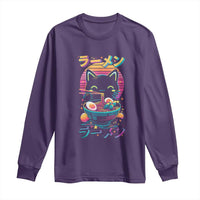 Retro Kawaii Ramen Cat Graphic Long Sleeve Shirt Cute Anime Japanese Japan Inspo - Wonder Print Shop