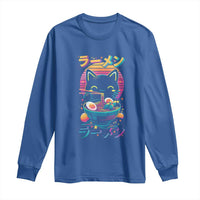 Retro Kawaii Ramen Cat Graphic Long Sleeve Shirt Cute Anime Japanese Japan Inspo - Wonder Print Shop