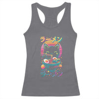 Retro Kawaii Ramen Cat Graphic Racerback Tank Top Cute Anime Japanese Japan Inspo - Wonder Print Shop