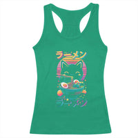 Retro Kawaii Ramen Cat Graphic Racerback Tank Top Cute Anime Japanese Japan Inspo - Wonder Print Shop