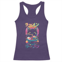 Retro Kawaii Ramen Cat Graphic Racerback Tank Top Cute Anime Japanese Japan Inspo - Wonder Print Shop