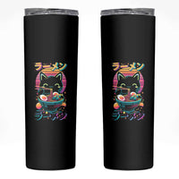 Retro Kawaii Ramen Cat Graphic Skinny Tumbler Cute Anime Japanese Japan Inspo - Wonder Print Shop