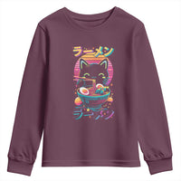 Retro Kawaii Ramen Cat Graphic Youth Sweatshirt Cute Anime Japanese Japan Inspo - Wonder Print Shop