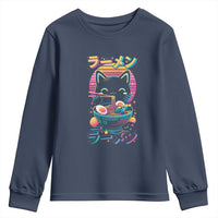 Retro Kawaii Ramen Cat Graphic Youth Sweatshirt Cute Anime Japanese Japan Inspo - Wonder Print Shop