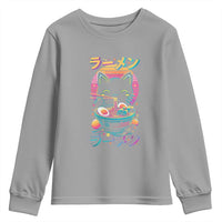 Retro Kawaii Ramen Cat Graphic Youth Sweatshirt Cute Anime Japanese Japan Inspo - Wonder Print Shop