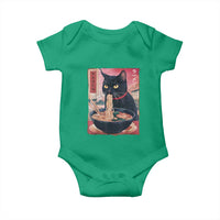 Sarcastic Black Cat Eating Ramen Baby Onesie Funny Japanese Kawaii Cats Anime Graphic - Wonder Print Shop