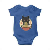 Kawaii Black Cat Eating Ramen Baby Onesie Funny Graphic Japanese Kawaii Anime Inspo - Wonder Print Shop