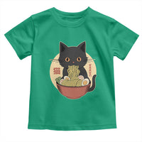 Kawaii Black Cat Eating Ramen Toddler T Shirt Funny Graphic Japanese Kawaii Anime Inspo - Wonder Print Shop