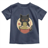 Kawaii Black Cat Eating Ramen Toddler T Shirt Funny Graphic Japanese Kawaii Anime Inspo - Wonder Print Shop