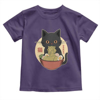 Kawaii Black Cat Eating Ramen Toddler T Shirt Funny Graphic Japanese Kawaii Anime Inspo - Wonder Print Shop