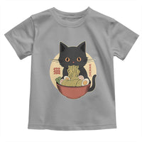 Kawaii Black Cat Eating Ramen Toddler T Shirt Funny Graphic Japanese Kawaii Anime Inspo - Wonder Print Shop