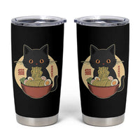 Kawaii Black Cat Eating Ramen Tumbler Cup Funny Graphic Japanese Kawaii Anime Inspo - Wonder Print Shop