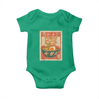 Funny Orange Cat Eating Ramen Baby Onesie Japanese Vintage Graphic Kawaii Anime - Wonder Print Shop