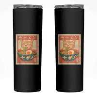 Funny Orange Cat Eating Ramen Skinny Tumbler Japanese Vintage Graphic Kawaii Anime - Wonder Print Shop