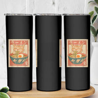 Funny Orange Cat Eating Ramen Skinny Tumbler Japanese Vintage Graphic Kawaii Anime - Wonder Print Shop