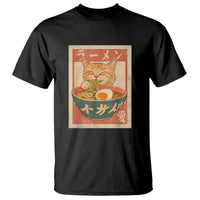 Funny Orange Cat Eating Ramen T Shirt Japanese Vintage Graphic Kawaii Anime - Wonder Print Shop