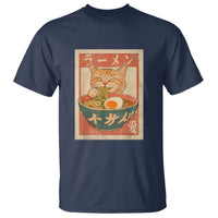 Funny Orange Cat Eating Ramen T Shirt Japanese Vintage Graphic Kawaii Anime - Wonder Print Shop