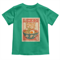 Funny Orange Cat Eating Ramen Toddler T Shirt Japanese Vintage Graphic Kawaii Anime - Wonder Print Shop