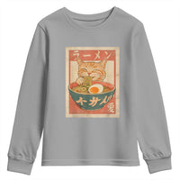 Funny Orange Cat Eating Ramen Youth Sweatshirt Japanese Vintage Graphic Kawaii Anime - Wonder Print Shop